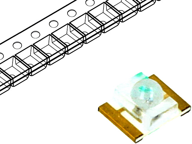 Led SMD, 1210; galbena; 600-1000mcd; 3.2x2.4x1.85mm; 35grade; 20mA; OSY5322441E