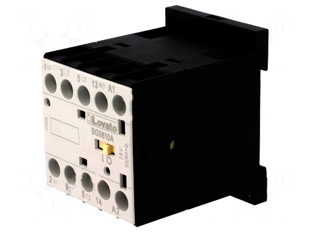Contactor 6A, 24VAC, 3xNO, DIN, NO auxiliar, 11BG0610A024