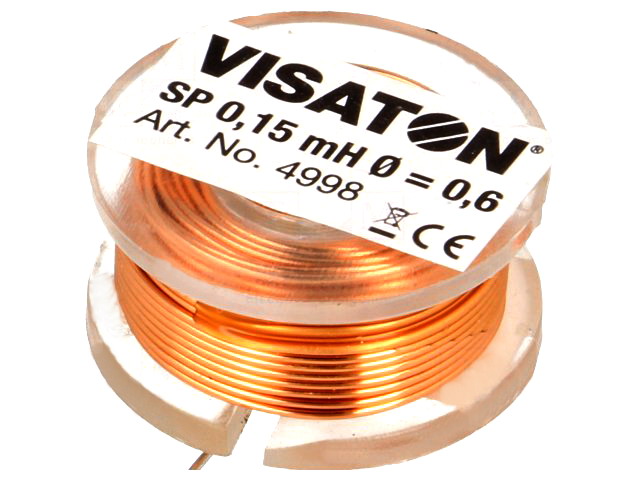 Bobina audio; cu aer; 0.15mH; 0.45ohmi; diam:25mm; SP-0.15MH25-VS