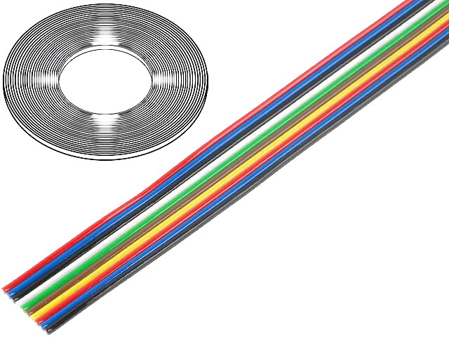 Cablu banda, 10 fire, 0.22mm2, Cu, 300V, TLWY10/0.20