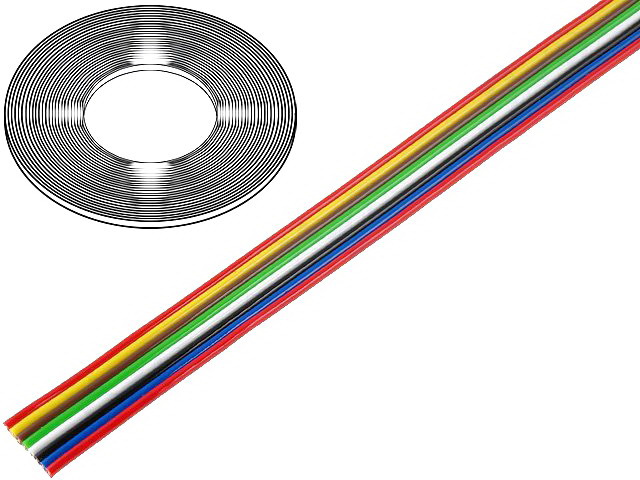 Cablu banda, 8x0.12mm2, Cu, 300V, Diametru cablu 1.2mm, TLWY8/0.12