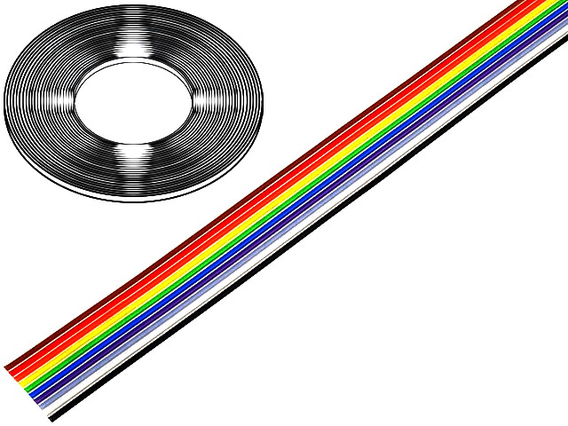 Cablu banda, 10 fire, AWG28, pas 1.27mm, 1m, FLCC-10/30