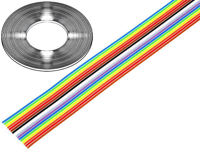 Cablu banda 16 fire, AWG28, pas 1.27mm, 1m, FLCC-16/30