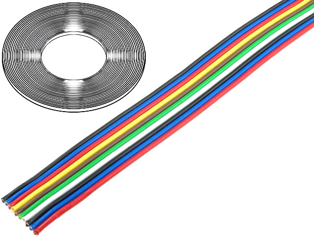 Cablu banda, 10 fire, 0.75mm2, Cu, 500V, TLWY10/0.75