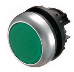 Intrerupator panou, apasare, monostabil, 22mm, verde, orificiu montare Ø22.5mm, M22-D-G, EATON
