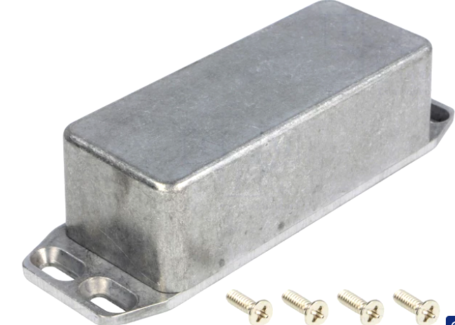 Cutie aluminiu, 39x93x27mm, lame fixare, IP54, HM-1590AFL