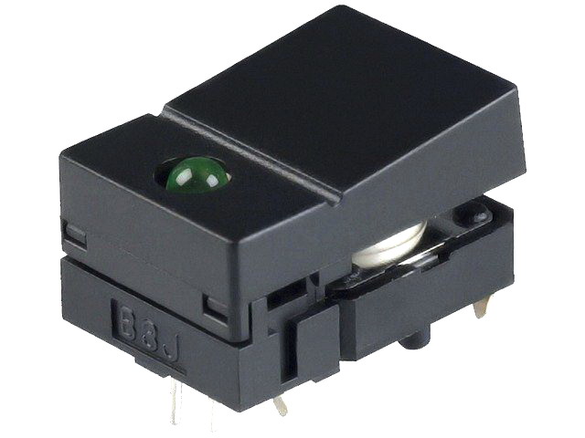 Microintrerupator tach monostabil; SPST-NO; 18x12mm, negru; B3J-4100