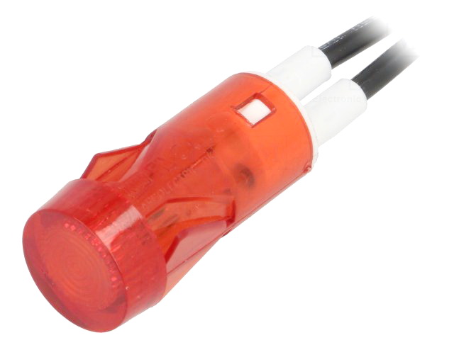 Lampa panou, 230VAC, neon, rosu, 12mm, L2800RN-230, BULGIN