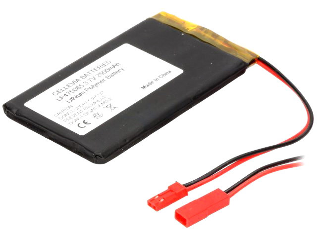 Acumulator 3.7V, Li-Po; 3.7V; 2500mAh, 82x50x4.7mm, ACCU-LP475085/CL