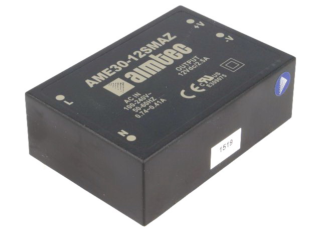 Convertor AC/DC; 30W; Uies:24VDC; Iies:1.25A; 82%; PCB; AME30-24SMAZ