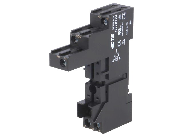 Soclu releu, 8 pini, DIN, releu RT1, RT78725, TE Connectivity
