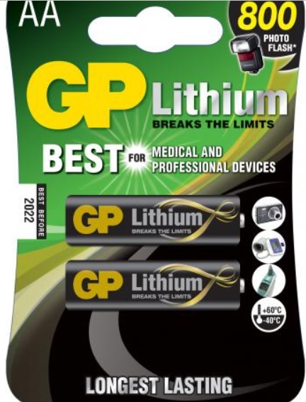 Baterie 1.5V, litiu, profesional, medical, R6, AA, 2 buc, GP15LF-BL2