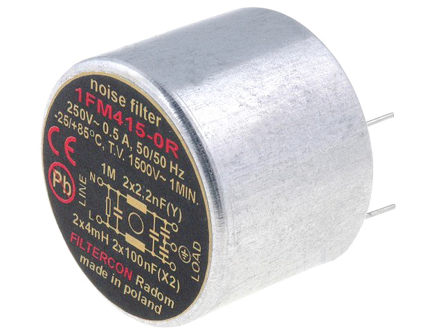FILTRU RETEA, 0,1uF, Cx, Cy, 500mA, 4mH, 1FM415-0R