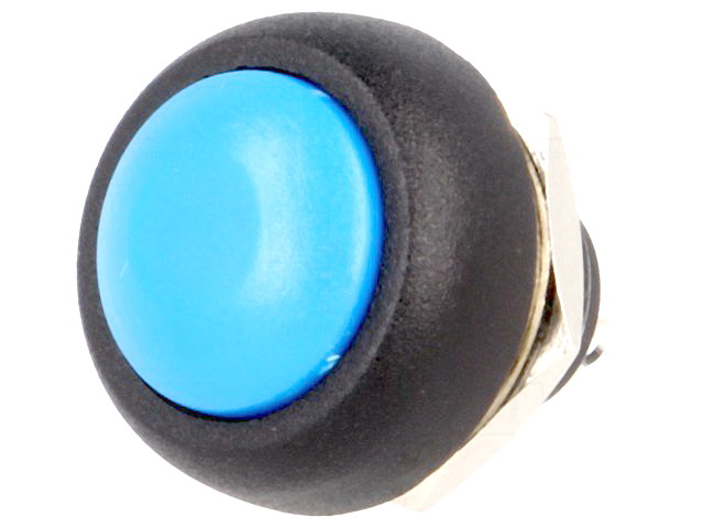 Push buton, monostabil, albastru, OFF-(ON), 1A, orificiu montaj 12mm, PS33BBU