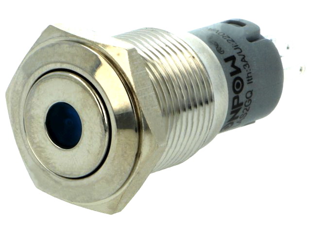 Buton antivandal, ON-ON, 2 pozitii, bistabil, SPDT, M16,orificiu montare Ø16mm, V16-21D-24B-S