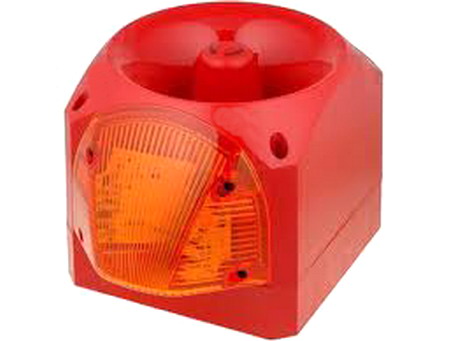 Sirena industriala, lumina portocaliu, intermitenta, 230VAC, 110dB, IP66, 18-980559