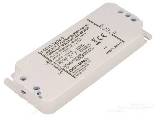 Sursa alimentare leduri, 15W, 12VDC, 1.25A, Z-LED-15W-12CV