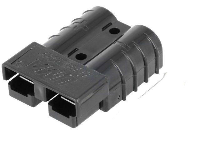 Mufa cablu-cablu; neagra; hermafrodit; 2PINI; 48V; 50A; 6mm2; 1130-0201-05