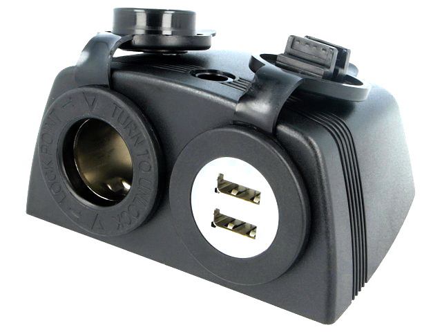 Sursa de alimentare auto; 12-24V, 2x USB; 12V/1x8A, 5V/2x2.1A; A13-142194BHD-BB3