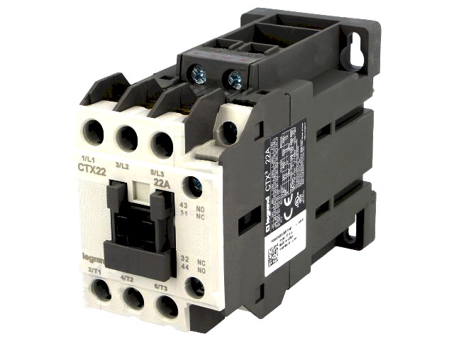 Contactor 3P; 22A; 3xNO+1xNC; 24VDC; 416111, LEGRAND
