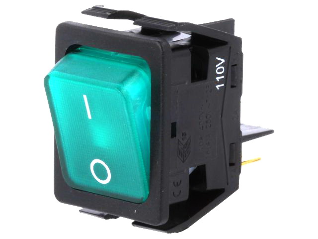 Comutator basculant, ON-OFF, 16A, 4 pini, DPST, orificiu montare 30x22.1mm, BG-C6053ALNAG, BULGIN