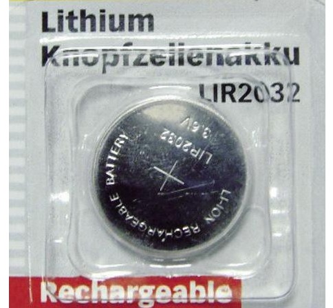 Acumulator 3.6V, LITIU, reincarcabila, 3.2x20mm, 40mA, LIR2032