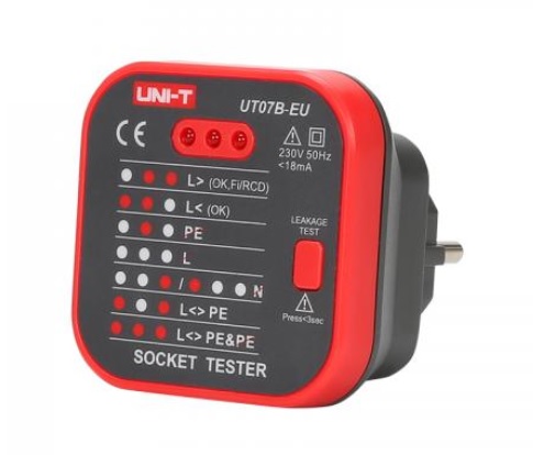 Tester electric, prize, retea, testare RCD, 230VAC, UT07B, UNIT