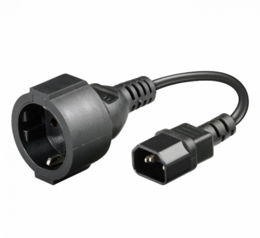 Adaptor cablu IEC,  cablu UPS, C14, mama schuko, conector CEE 7/4, 10A, 0.3m; negru, PS-PCU170S/0.3