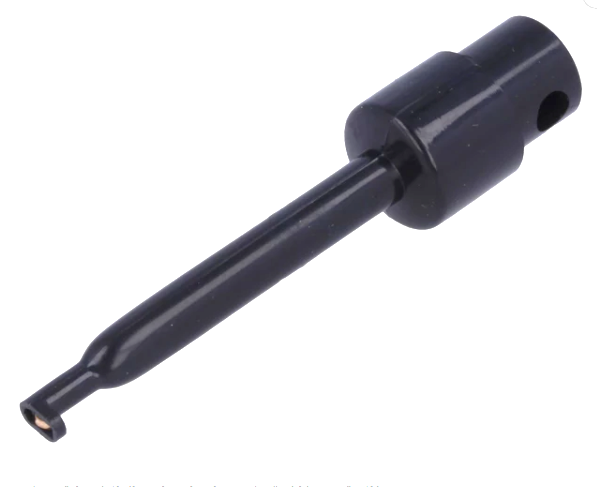 Clips masurare, miniatura, de testare, cu carlig, miniatura diametru, 3,5mm, 3A, negru, ICC16A-B