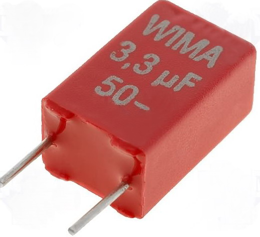 3.3uF/50V, condensator poliester, MKS2, RM5, WIMA