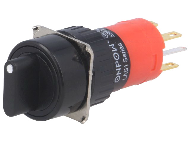 Intrerupator rotativ, ON-OFF, SPDT, 3A/230V, orificiu montare Ø16mm, V16-11XJC-2-N