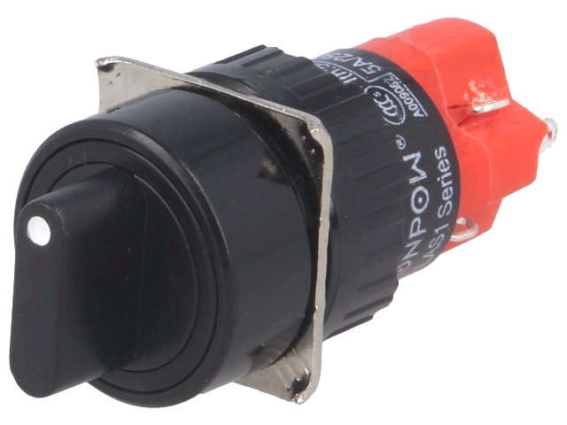 Intrerupator rotativ, ON-OFF, IP40, SPDT, orificiu montare Ø16mm, V16-11X-2-N