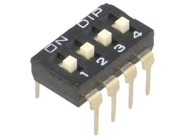 Intrerupator DIP-SWITCH, 4 ON-OFF, EAH104E