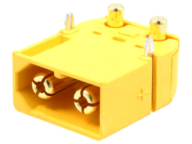 Soclu alimentare, DC, 30A, 500V, tata, 2 PINI, PCB, THT, contacte aurite, XT60PW-M, AMASS