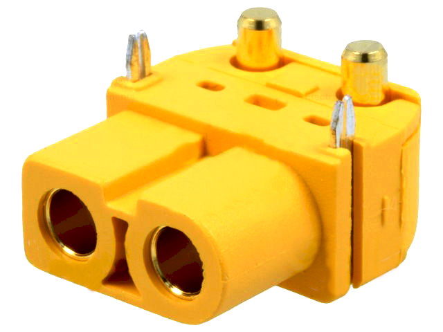 Soclu alimentare DC, 30A, 500V, mama, 2 PINI, PCB, THT, contacte aurite, XT60PW-F, AMASS