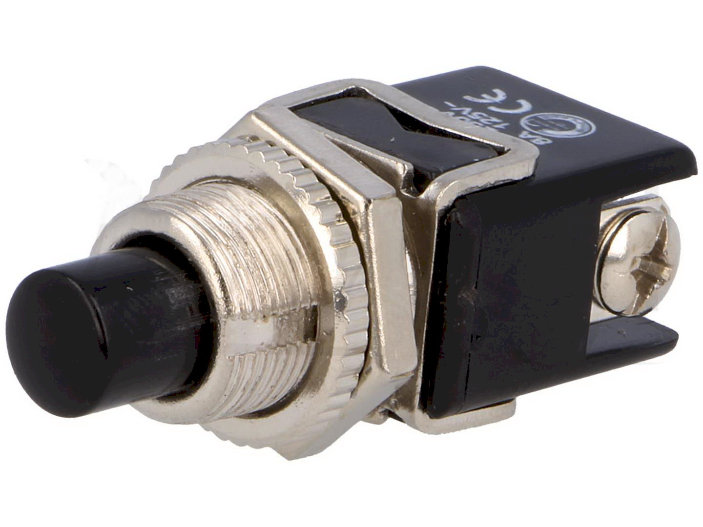 Intrerupator apasare, push, monostabil, OFF-(ON), negru, 4A, 250V, PS13BBK