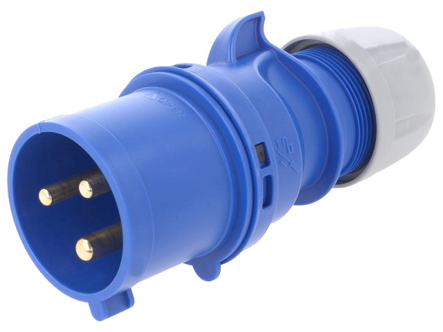 Priza 32A; 230VAC; 2pini+PE; tata; IP44; 023-6