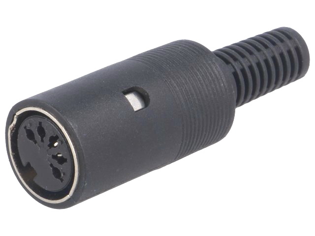 Mufă; DIN; mamă; PIN: 5; Dispunere: 180°; drept; pe cablu, DC-007