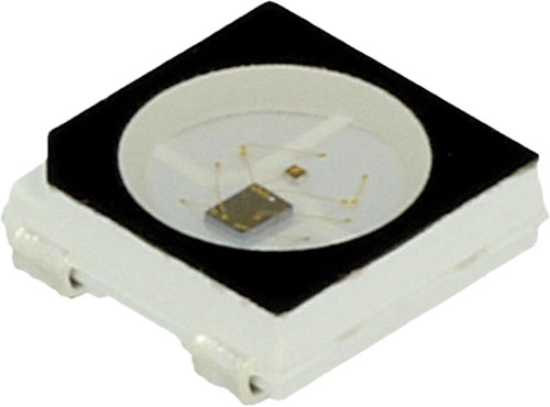 LED RGB; 5050,PLCC4; RGB; 5x5x1,6mm; 1,8..2,2/3..3,2/3..3,4V, WS2812B