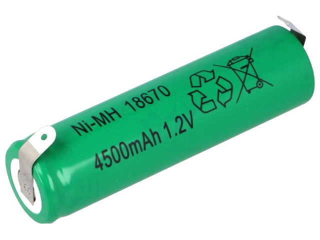 Acumulator 1.2V, NI-MH; 4/3A, lamele, 4500mAh; 18670, ACCU-4/3A-4500