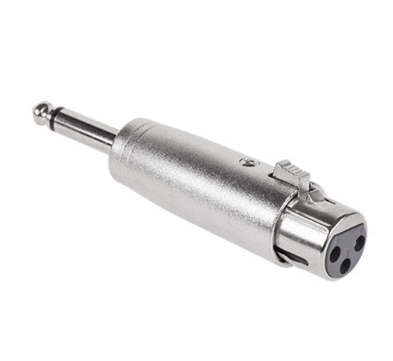 Adaptor XLR, 3 pini, mama, jack 6.35mm, mono, metalic, XLRG-JC63W