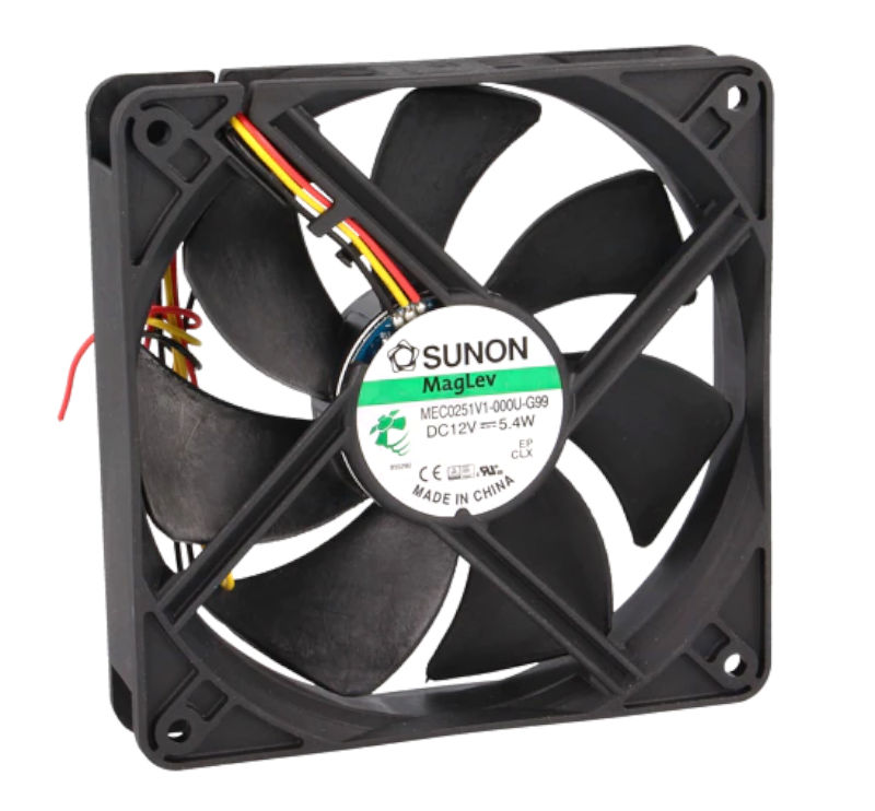 Ventilator 12VDC, 120x120x25mm, bila, 3 fire, MEC0251V1-000U-G99, Sunon