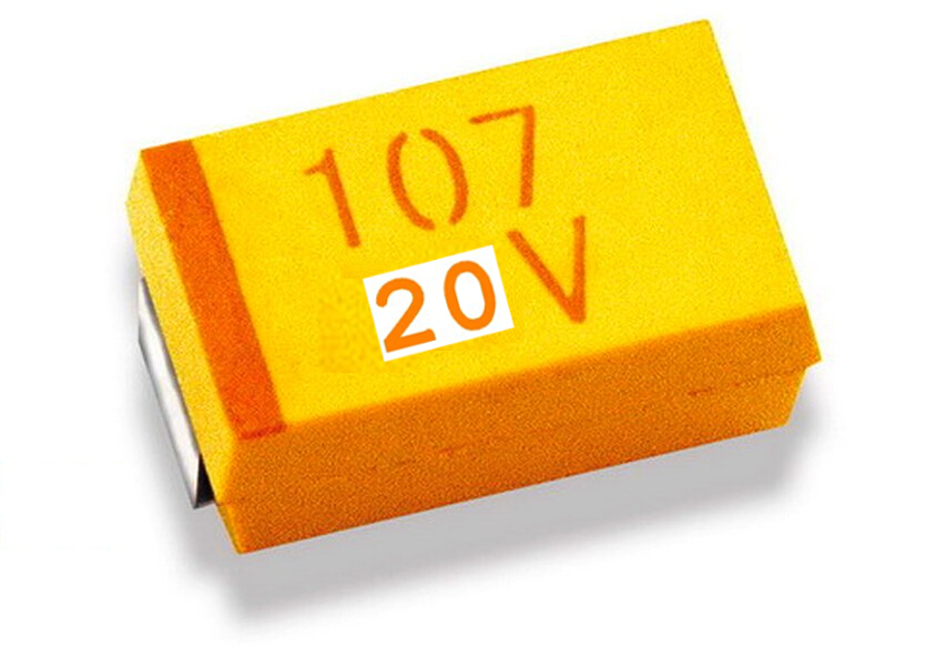 100uF/20VDC, condensator, tantal, SMD, low, ESR, dim D, 2917, TPSD107K020R0085, AVX