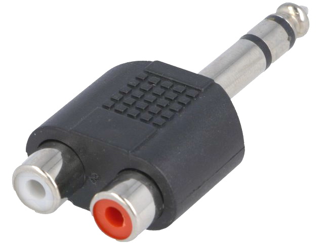 Adaptor jack 6.35mm, tata, 2 x RCA, mama, stereo, AC-011