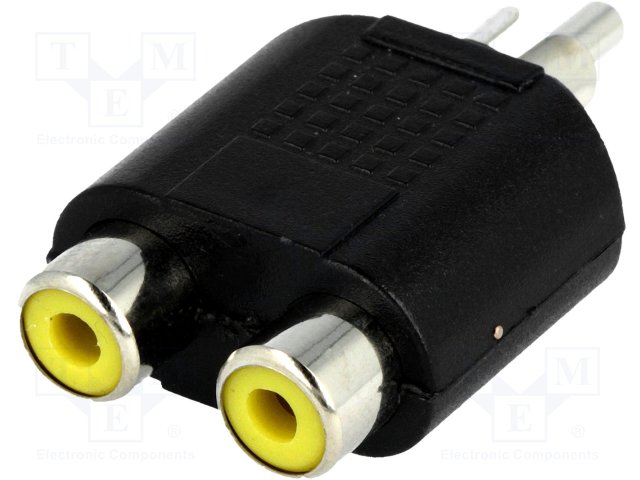 Adaptor mufa  RCA, tata,la  2 x RCA, mama, mono, adaptor T,  gold, AC-016