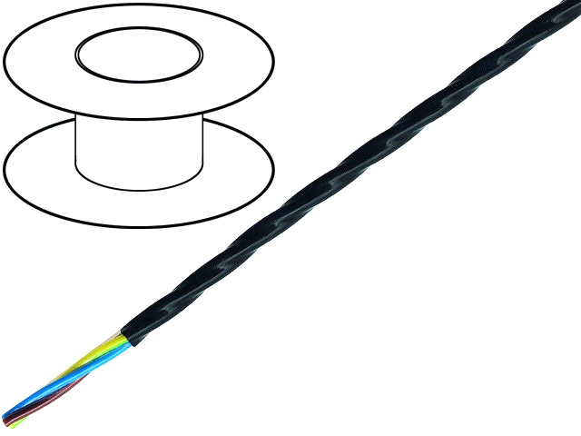 Cablu 2x0.75mm, izolatie teflon, negru, -100-205C, HEAT205MC-2X0.75