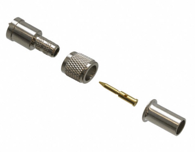 Mufa mini UHF, tata, pt cablu RG58, aurit, 2,5GHz, 182110, AMPHENOL