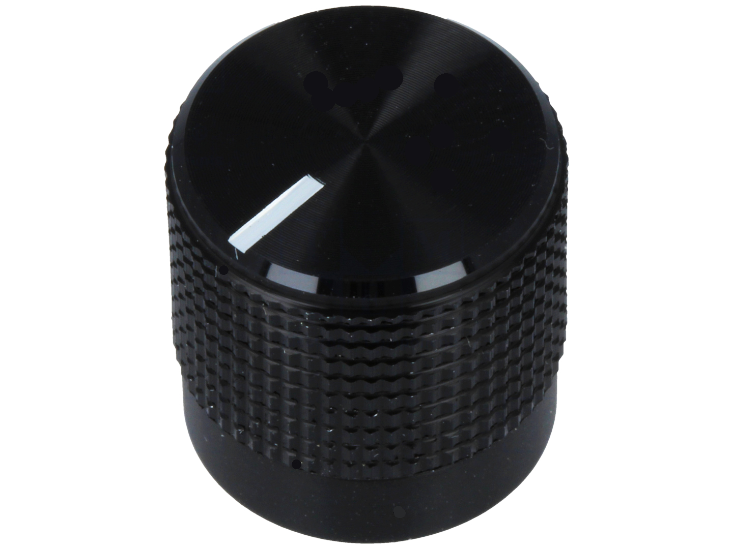 Buton, 20mm, negru, ax 6mm, indicator alb, KM20B, Cliff