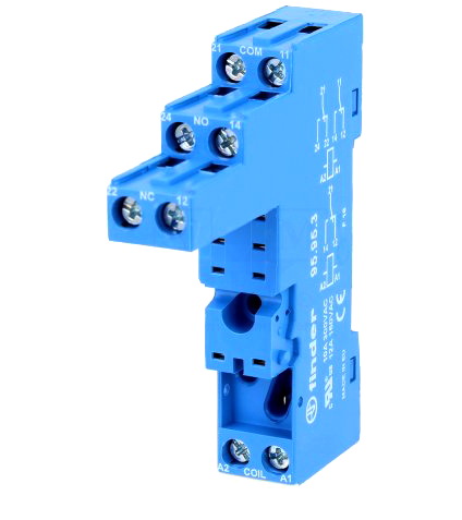 Soclu releu, 6 pini, sina, serie 40.51, 40.52, 40.61, 44.52, 44.62, 95.95.3, FINDER