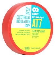 Banda electroizolanta, PVC, 19mmx33m, rola, rosie, 8KV, AT7-RED-33MX19MM, ADVANCE TAPES-UK